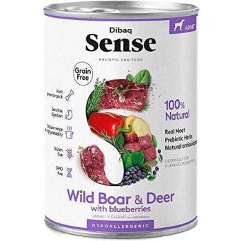 Dibaq Sense Grain Free Ciervo y Jabalí Lata para perros adultos