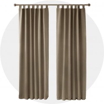 Deconovo Verdunkelungsgardine Schlaufen 214x132 cm Taupe 2er Set