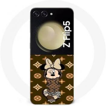 Custodia Samsung Galaxy Z Flip5 Minnie Disney Color Marrone