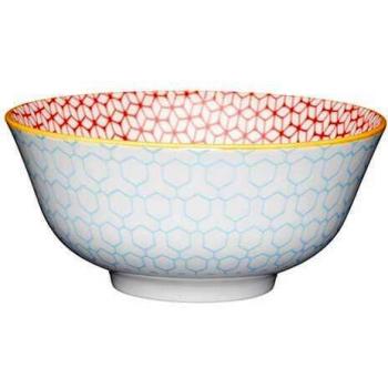 KitchenCraft Set of 4 Blue Geometric Bowls