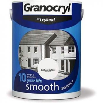 Leyland Granocryl Smooth Masonry Paint, Brilliant White, 5L