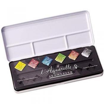Sennelier Professional Watercolour Set, 6 Half Pan Tins