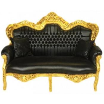 Casa Padrino Barock Lounge Sofa Schwarz