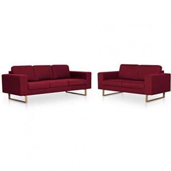 2-Seat VidaXL Wine Red Textile Couch Collection