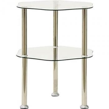 Table d'appoint en verre trempé 38x38x50 cm