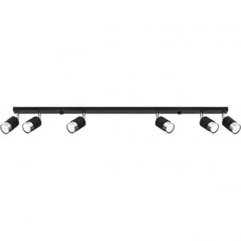 Sollux Lighting Faretto da soffitto a barra, nero/cromo, 6x GU10