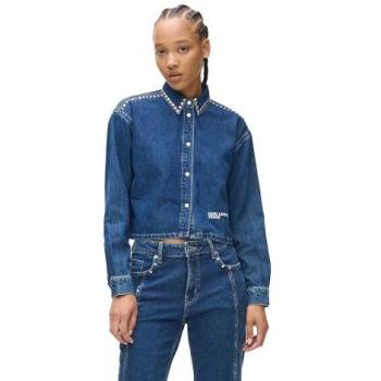 Lagerfeld Blue Denim Shirt con Punteggiate
