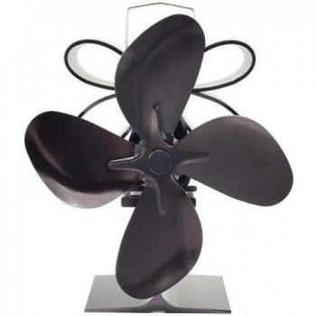 Ventilador para estufa de leña SF604, 4 aspas, de aleación de aluminio