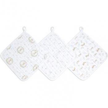 Aden+anais™ Musslinwaschlappen 3er-Pack Süße Hasen