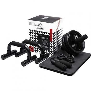 in-1 Ab Abdominal Exercise Roller Set with Push-Up Bar, Skipping Rope & More