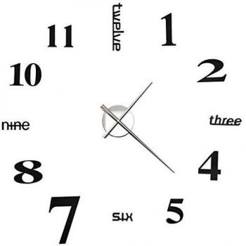 XXL Black 3D Wall Clock 100 cm