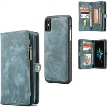Custodia-Portafoglio KelaSip XS/X – In Pelle, Supporto, 15 Slot Totali – Blu
