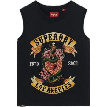 Superdry Débardeur femme à strass effet tatouage, Noir, Taille: 36