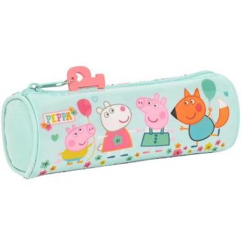 Estuche Escolar Cilíndrico Peppa Pig Cosy corner Azul claro (20 x 7 x 7 cm)