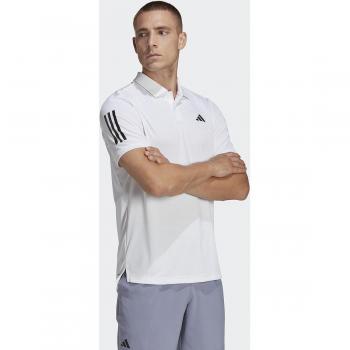Polo Adidas Club 3-Stripes para Hombre en Blanco y Negro