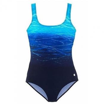 Conjunto de baño Lascana en tonos navy y blanco