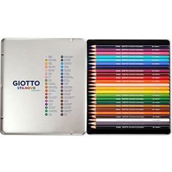 GIotto Stilnovo Acquerell Scatola in Metallo Pastelli Acquerellabili 3.3 mm Color Assortiti Confezione 24 pezzi