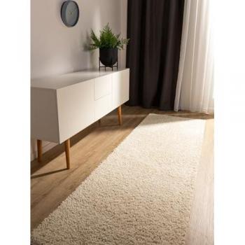 Tapis à poils longs crème 80x250 cm