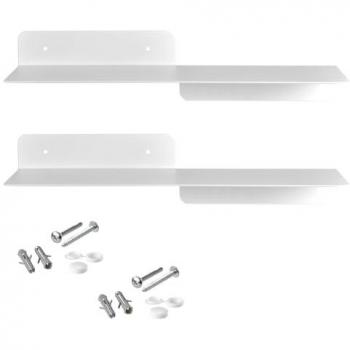 SO-TECH® Wandregal Design Wandboard HOVER 350 x 130 mm, 78 mm Höhe, Weiß, 2er Set