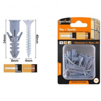 Set 12pz Viti Croce 4x40 Mm + Tasselli con Alette Fischer 57563