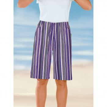 Gemusterte Bermudas, Damen, lila, Größe 48
