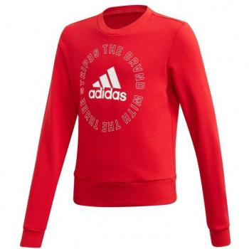 Sudadera Adidas Bold Crew Niña Roja Sin Capucha
