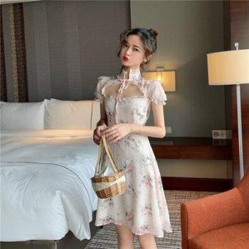 Vintage Gothic Floral Chiffon Lolita Dress