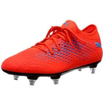 PUMA Men's Future 19.4 SG Soccer Cleats, (Red Blast-Bleu Azur), 8 UK