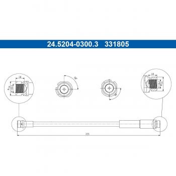 Brake Hose ATE 24.5204-0300.3