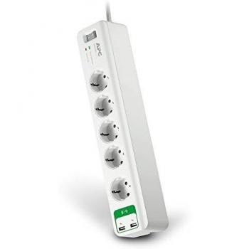 REGLETA PROTECTORA APC SURGEARREST 5 TOMAS + 2 USB WHITE