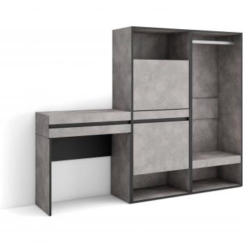 Consola de entrada efecto cemento 190x35x145 cm