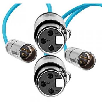 Kondor Blue Mini XLR Male to XLR Female Audio Cable (2 Pack)