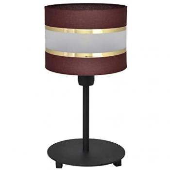 Helen Table Lamp With Round Shade Brown Gold Black 20cm