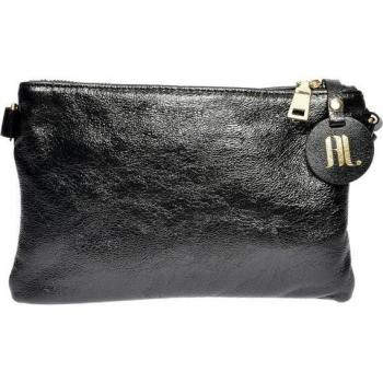 Anna Luchini Schwarze Rindsleder Handtasche