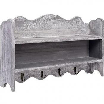 Appendino da Muro Grigio 50x10x30 cm in Legno