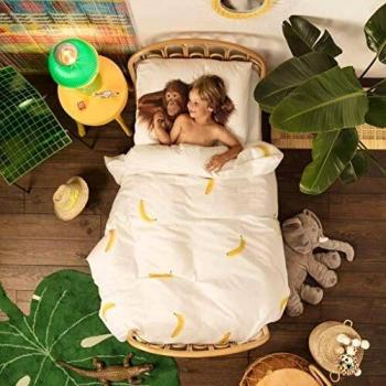 Snurk Bananen Affe Einzelschutzbezug und Kissenhülle 160 Fadenzahl Baumwolle