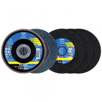 PFERD 69198299 – Disque d’usinage à lamelles 125 mm – Ø 22,23 mm – acier – kit unique
