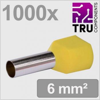 Parziale isolazione capocorda doppio 6 mm² Tru Components giallo
