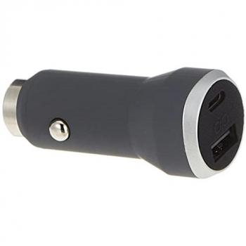 Cargador coche USB A+C PD 37W Gris