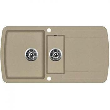 Beige Granite Kitchen Sink Double Basins vidaXL