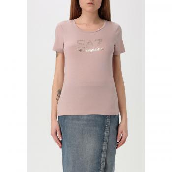 EA7 Emporio Armani Women's Pink Cotton-Modal T-Shirt