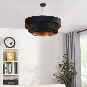 Living Room & Dining Room Ceiling Light Jusari by Lindby, Black (Dimmer Compatible, 3 x E27)