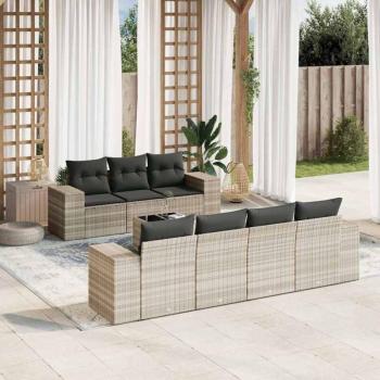 Jardín Estilo Gris 8 Sofás y Cojines