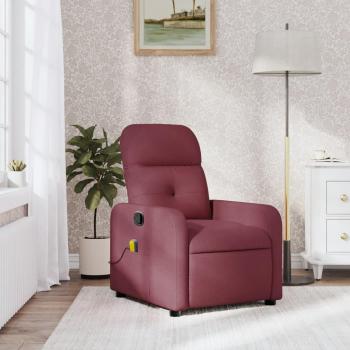 VidaXL Massagesessel Stoff Weinrot Reclinierbar