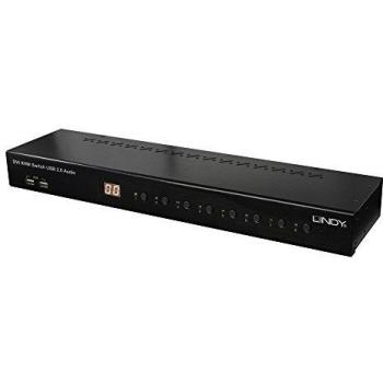 Lindy DVI-I Single Link, USB 2.0 Audio KVM Switch Pro 8 Port, KVM Switch, Schwarz