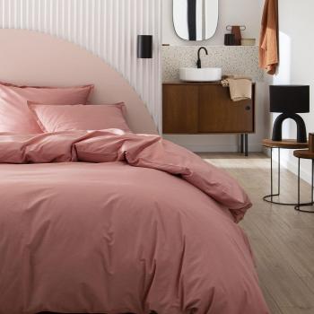 Essix Parure de lit en coton rose pastel 240x220 Made in France