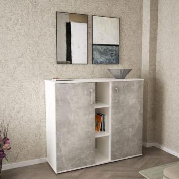 Mobiletto Credenza In Legno Linea Classic con 2 Ante e 12 Ripiani
