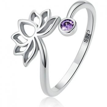 WOSTU 925 Sterling Silver Ocean Series Multi-Color Zircon Open Ring for Women