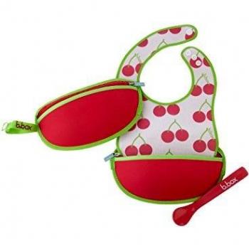 B.box Cherry Delight Travel Bib & Spoon
