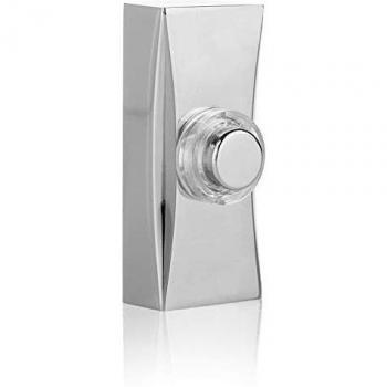 Wired Door Bell Push Buttons Unlit/Illuminated by Byron White Black Chrome Brass